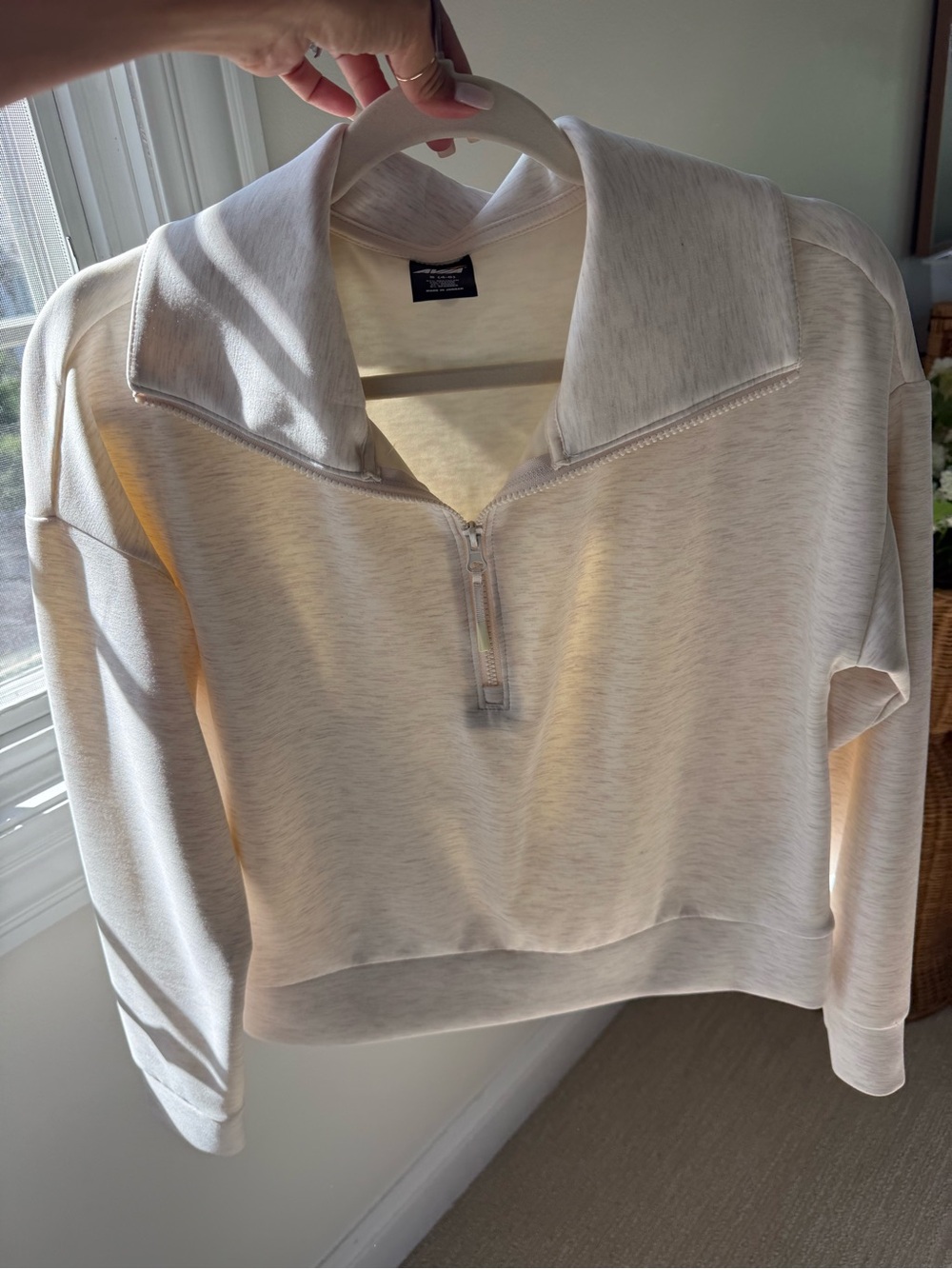 Avia Light Cream Quarter-Zip Pullover Top